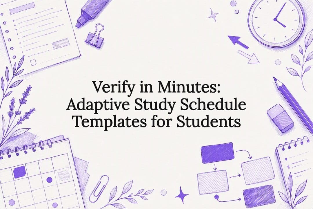 Verify in Minutes: Adaptive Study Schedule Templates for Students