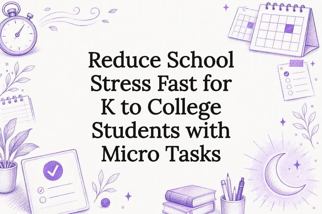 Reduce School Stress Fast for K to College Students with Micro Tasks