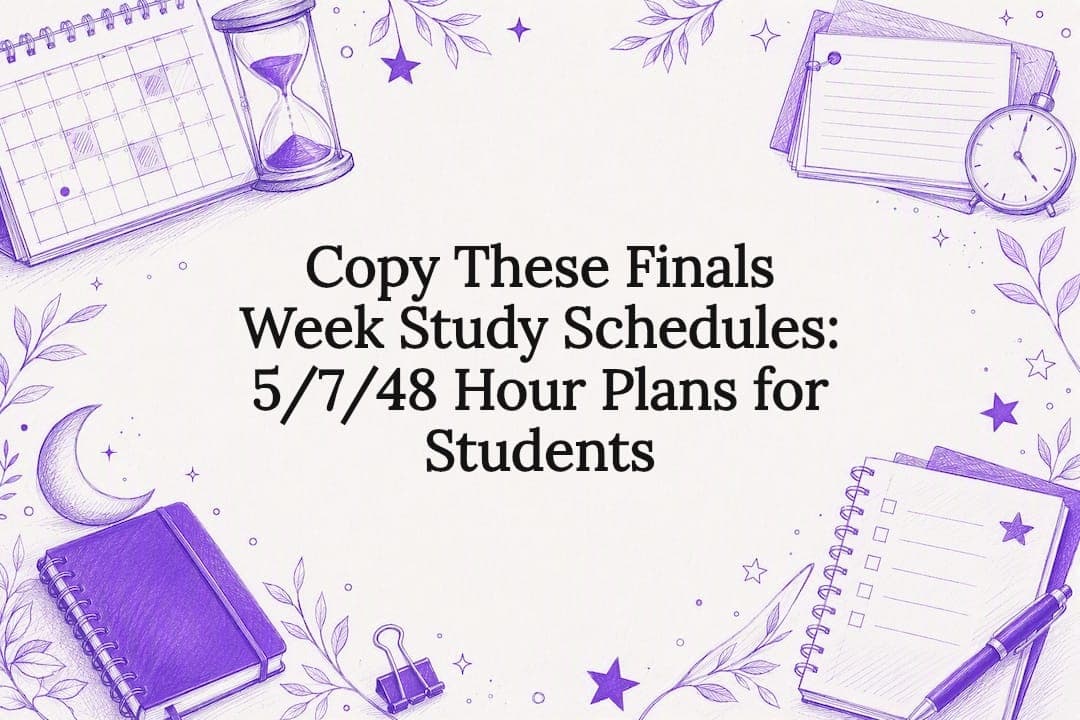 Copy These Finals Week Study Schedules: 5/7/48 Hour Plans for Students