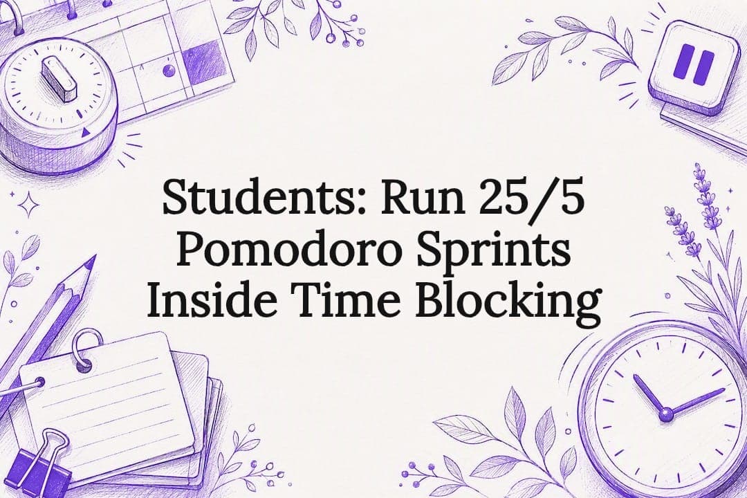 Students: Run 25/5 Pomodoro Sprints Inside Time Blocking